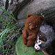 Войлочная композиция: ёжик и медвежонок. Войлочная игрушка. 'Irishiny Igrushki'. Интернет-магазин Ярмарка Мастеров.  Фото №2