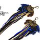 Order Bright blue feather earrings. Feather earrings Magic Temptation. Livemaster. . Earrings Фото №3