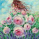 Oil painting on canvas Beautiful summer. Roses. Lavender, Pictures, Moscow,  Фото №1