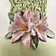 Order Pink lilies - a vase for fresh flowers. Elena Zaychenko - Lenzay Ceramics. Livemaster. . Vases Фото №3