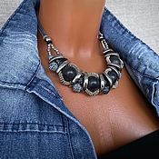 Украшения handmade. Livemaster - original item Necklace made of natural stones, large boho neck jewelry, buy. Handmade.