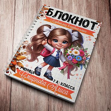 Канцелярские товары ручной работы. Ярмарка Мастеров - ручная работа Блокнот школьнику именной. Handmade.