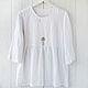 White boho blouse made of 100% linen. Blouses. etnoart. Online shopping on My Livemaster.  Фото №2