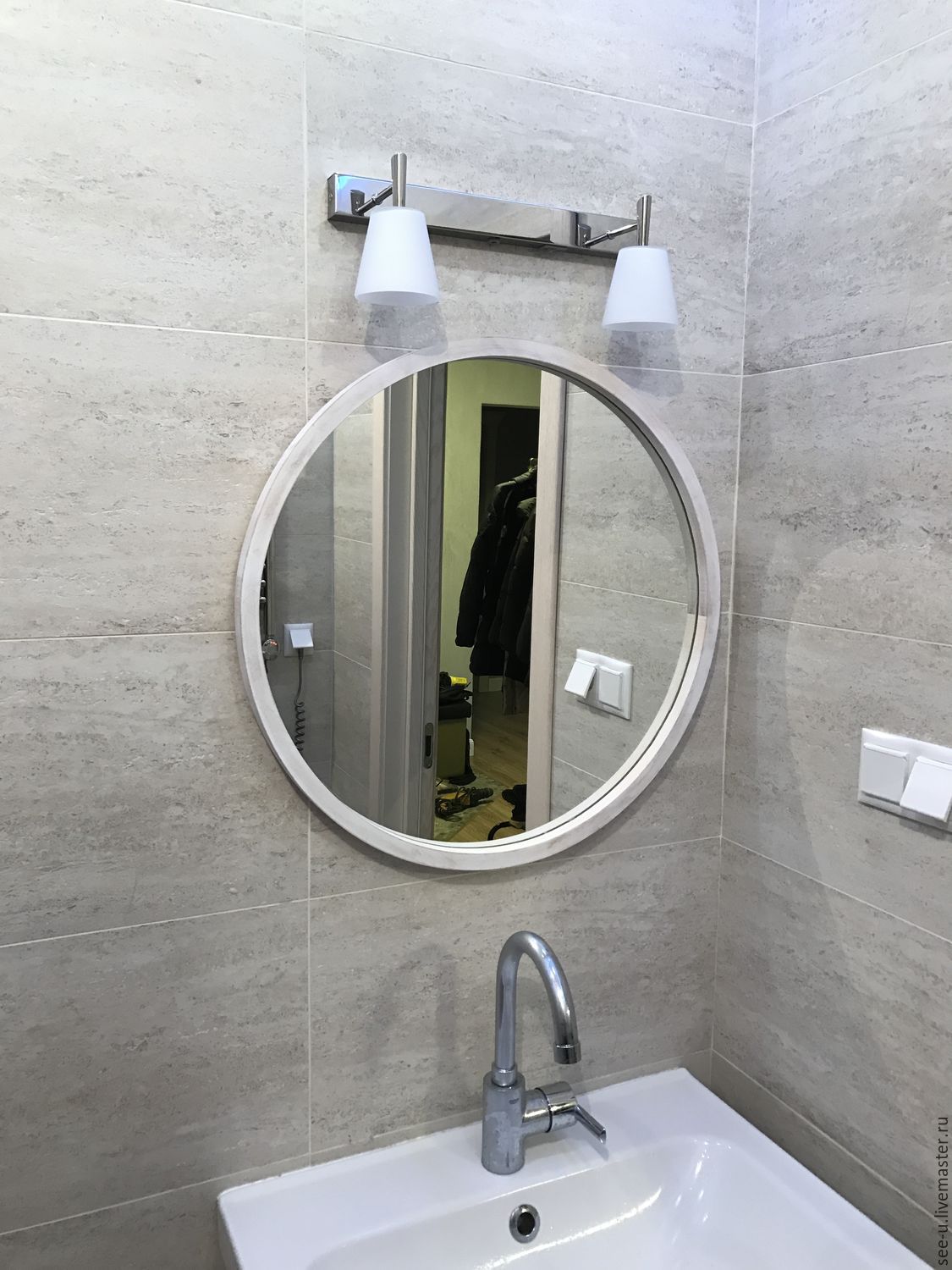 Круглое зеркало в ванную комнату – заказать на Ярмарке Мастеров .
