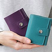 Сумки и аксессуары handmade. Livemaster - original item Turquoise Leather wallet in three additions for bills, cards, with a coin holder. Handmade.