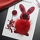 Set for brooch Red bunny back with master class. Embroidery kits. agraf. Online shopping on My Livemaster.  Фото №2
