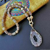 Украшения handmade. Livemaster - original item Necklace . mother of  pearls, sunstones , agate. Handmade.