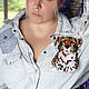 Large Brooch Cheetah Safari Stripe Portrait Brooch Accessory Cat. Brooches. Karina-bro. My Livemaster. Фото №5