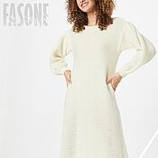 Одежда handmade. Livemaster - original item dresses: White knitted dress in the floor Premium yarn. Handmade.