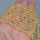 Опал КРУПНЫЙ БЕЖ, нить 40 см, 3.3 - 5.4 мм, ОPG5. Кабошоны. Светлана Снежная  AURA-jewelry. Интернет-магазин Ярмарка Мастеров.  Фото №2
