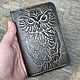 Совушка обложка для паспорта кожаная ручная работа. Обложка на паспорт. Iron Arm Leatherworks (Екатерина). Ярмарка Мастеров.  Фото №5