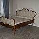 Bed in solid walnut with gold leaf. Bed. Beautiful handcrafted furniture (7208327). My Livemaster. Фото №5