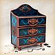 Mini chest of drawers 'Blue luxury', Mini Dressers, Moscow,  Фото №1