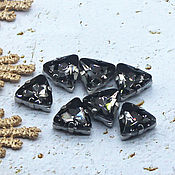 Материалы для творчества handmade. Livemaster - original item Rhinestones 12 mm Black diamond in a triangle frame. Handmade.