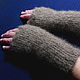Order Women's knitted fingerless gloves Cappuccino. Warm Yarn. Livemaster. . Mitts Фото №3