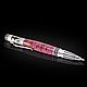 fountain pen `MOTORIST` are made from pine cones is filled in with composite material purple color
