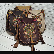 Сумки и аксессуары handmade. Livemaster - original item Boho leather bag, red color, Indian style. Handmade.