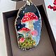 Women's pendant with painted agate Fly agaric. Pendant. iloverussia. Online shopping on My Livemaster.  Фото №2
