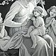 Винтаж: Старинный гобелен картина Vierge et anges шёлк Францияя. Картины винтажные. Антиквариат и винтаж из Франции. Ярмарка Мастеров.  Фото №6