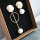 Asymmetrical pearl earrings, Earrings, Ufa,  Фото №1