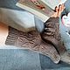 Coffee openwork socks for women knitted leaves homemade merino. Socks. knitsockswool. My Livemaster. Фото №5