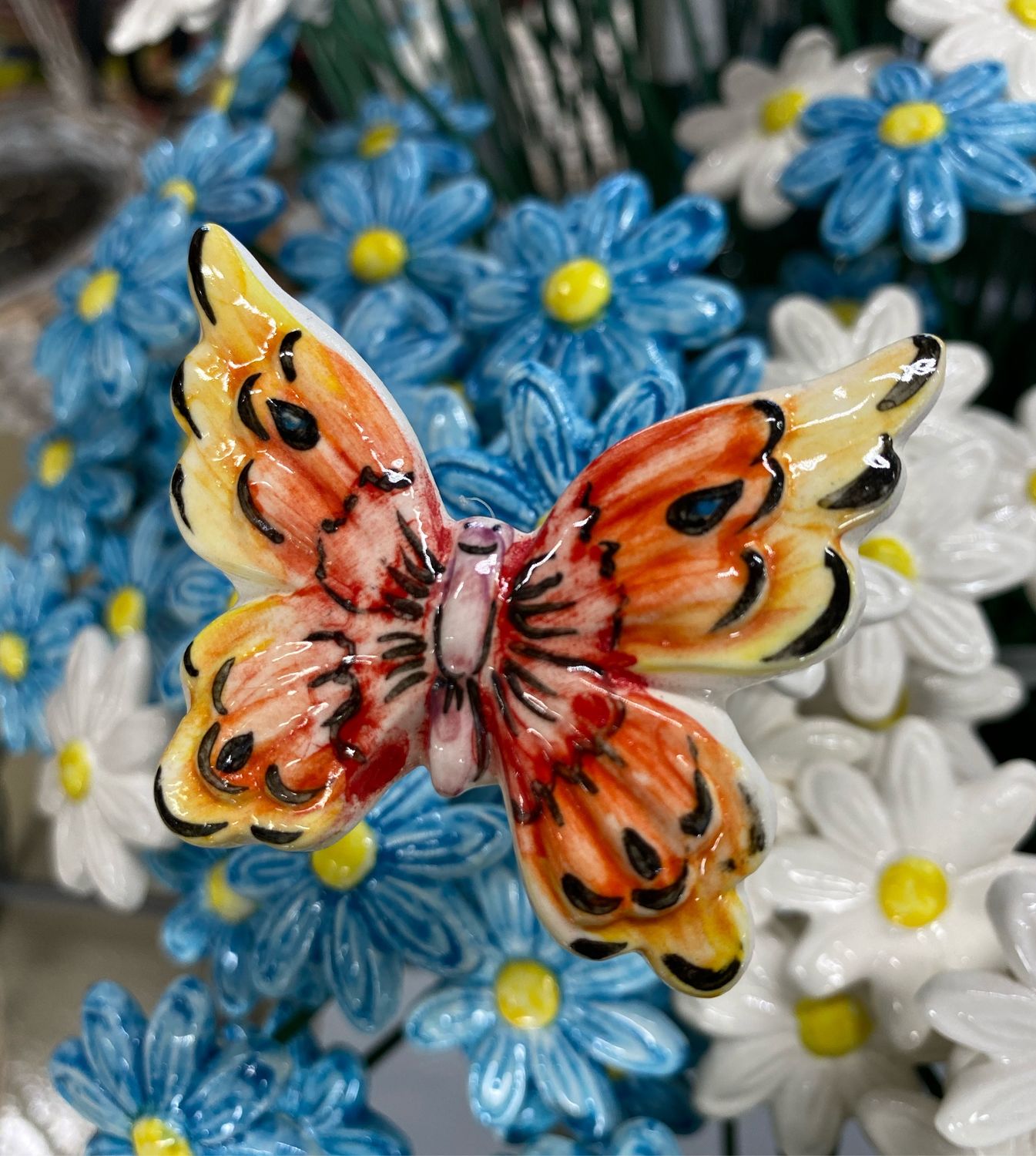 Фарфоровая бабочка, Украшения для цветочных горшков, Ярославль,  Фото №1