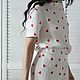Женская пижама из муслина, комплект домашний сердца на белом. Пижамы. Sidiko. Интернет-магазин Ярмарка Мастеров.  Фото №2