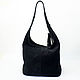 Заказать Сумка-торба замшевая Hobo Bag Long black zip. Сумки из кожи ANGELDEMONS  design. Ярмарка Мастеров. . Сумка-торба Фото №3