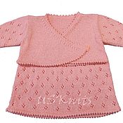 Одежда детская handmade. Livemaster - original item Knitted baby dress set-dress and Bolero. Handmade.