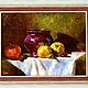 Картина маслом Натюрморт с грушами. Картины. Елена Немоляева галерея Левша. Интернет-магазин Ярмарка Мастеров.  Фото №2