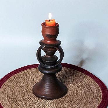 Для дома и интерьера ручной работы. Ярмарка Мастеров - ручная работа Подсвечник керамический "Лучезар" (850). Handmade.
