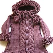 Одежда детская handmade. Livemaster - original item Cardigan: Hooded coat for girls elegant as a gift. Handmade.