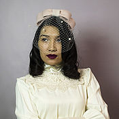 Аксессуары handmade. Livemaster - original item hats: The veil cream. Handmade.
