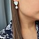 Серьги с жемчугом и перламутром, сердца. Серьги классические. Katerina Moroz accessories for you (katerinamoroz). Интернет-магазин Ярмарка Мастеров.  Фото №2