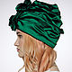 Order Emerald Green Silk turban hat hijab millinery. TURBAN SVS. Livemaster. . Caps Фото №3