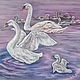 Swan Art Bird Painting White Swan Lake Violet Swan Family Art, Pictures, Murmansk,  Фото №1