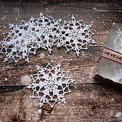 Сувениры и подарки handmade. Livemaster - original item White snowflake 10 cm crocheted 1B/1. Handmade.