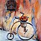 Painting: painting watercolor pastel city landscape BICYCLE STORIES. Pictures. pictures & decor of TanyaSeptember. Online shopping on My Livemaster.  Фото №2