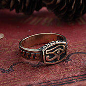 Украшения handmade. Livemaster - original item Egyptian Amulet. Ring Of Horus`s Eyes. The Wadget ring. bronze silver.. Handmade.