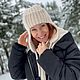 Шапка-ушанка вязаная УМА пух норки молочный. Шапка-ушанка. Вязаный кэжуал  UNIC Ирина. Ярмарка Мастеров.  Фото №4