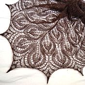 Аксессуары handmade. Livemaster - original item Knitted Chocolate openwork shawl, downy cobweb, openwork shawl. Handmade.