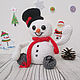 Christmas decor knitted Snowman in a hat and scarf, Snowmen, Moscow,  Фото №1