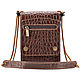 Leather bag 'Badge-1' (brown embossed), Classic Bag, St. Petersburg,  Фото №1
