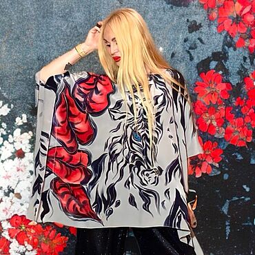 Одежда ручной работы. Ярмарка Мастеров - ручная работа Блуза батик- Зебра. Handmade.