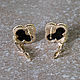 Elegant earrings in the form of a clover with onyx in 585 yellow gold. Earrings. jewelry-market. My Livemaster. Фото №4