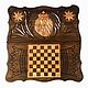 Backgammon carved handmade 'lion 3' Art. .035, Backgammon and checkers, Moscow,  Фото №1