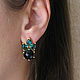 Order Earrings with onyx and apatite black, large stud earrings. Irina Moro. Livemaster. . Earrings Фото №3
