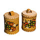 Birch bark basket. salt shaker. Sugar bowl. Jar for tea. Art.3017, Jars, Tomsk,  Фото №1