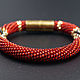 Harness bracelet knitted beaded Greek pattern red solid color. Bead bracelet. KOTiYA. Online shopping on My Livemaster.  Фото №2