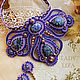 Purple soutache necklace Starry sky. Necklace. LADY-LIZA jewelry shop. My Livemaster. Фото №4